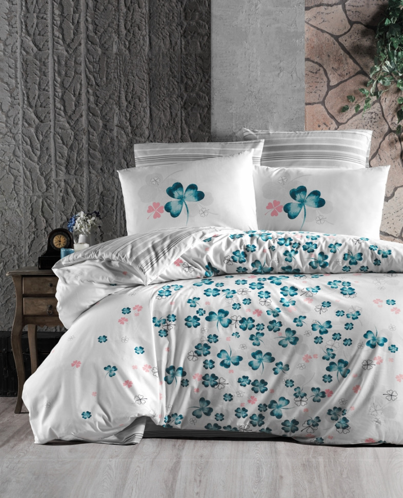 

Постельный комплект ранфорс First Choice R-321 Chance turquoise евро m017460