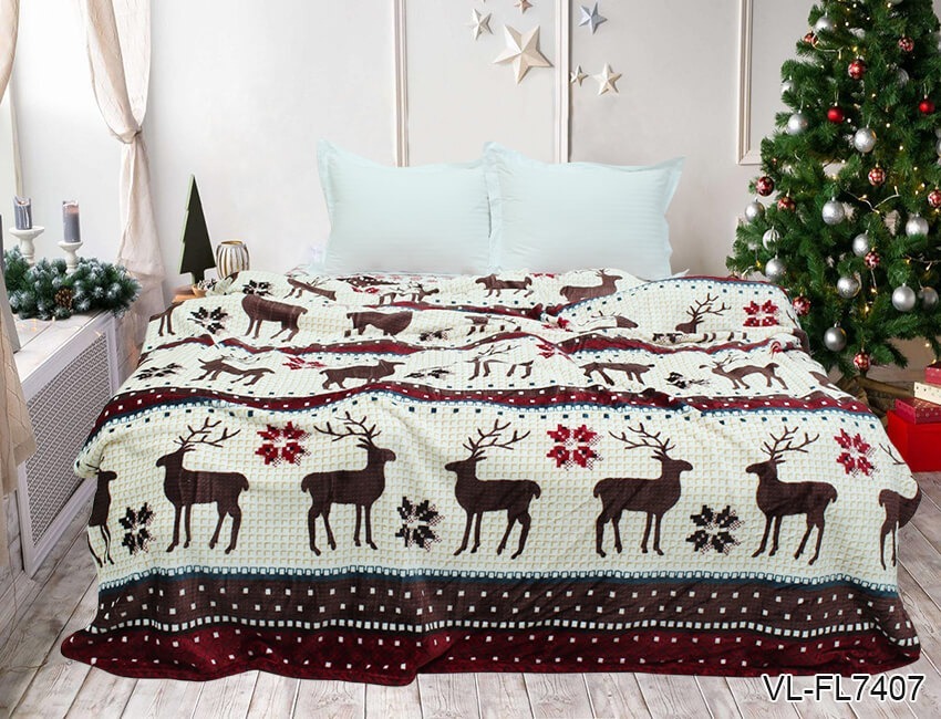 

Плед новогодний из велсофта TAG Tekstil VL-FL7407 200x220 PledVL-152e