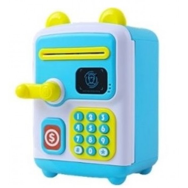 

Электронная копилка сейф с датчиком движение UKC Face Recognition Money BOX + купюроприемник, голубая