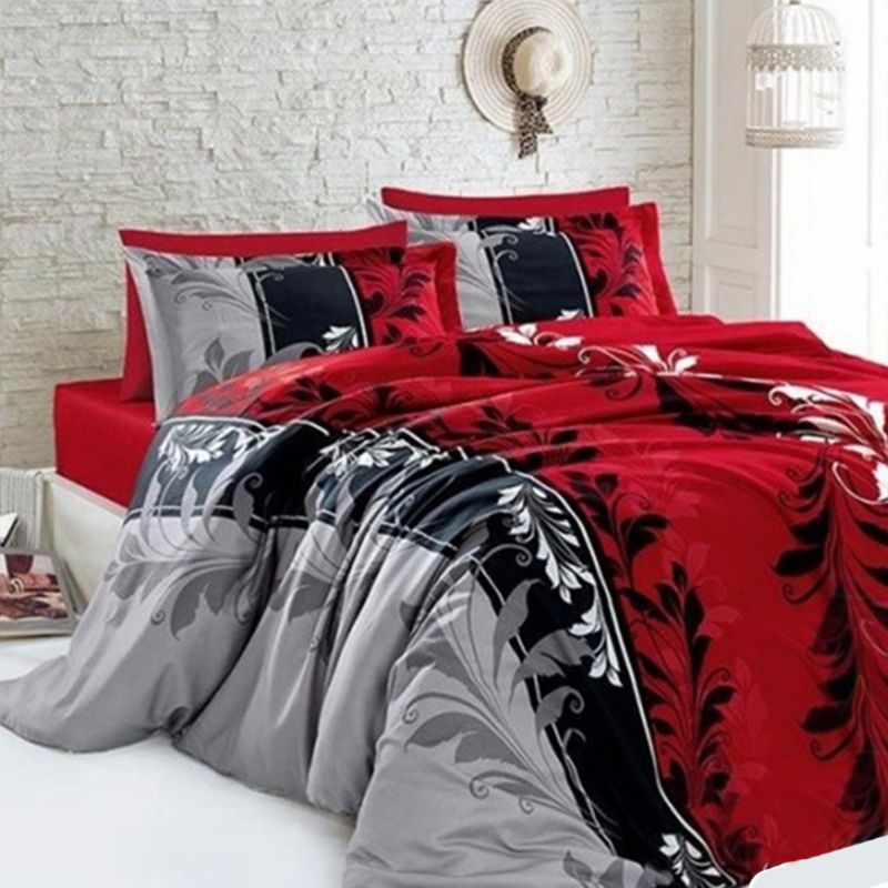 

Набор постельного белья 10053 Time Textile 150х220 см Серый, Красный, Черный