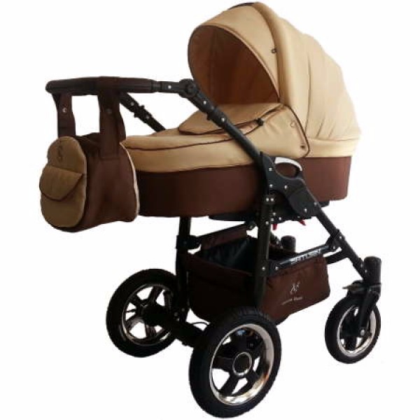 

Детская универсальная коляска 2 в 1 Victoria Gold Saturn 3 NEW, бежевая с коричневым (124109-2)