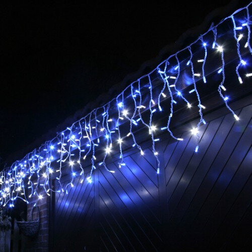 

Новогодняя гирлянда бахрома 120 Led белый провод 5 м (472838-Prob) Синяя