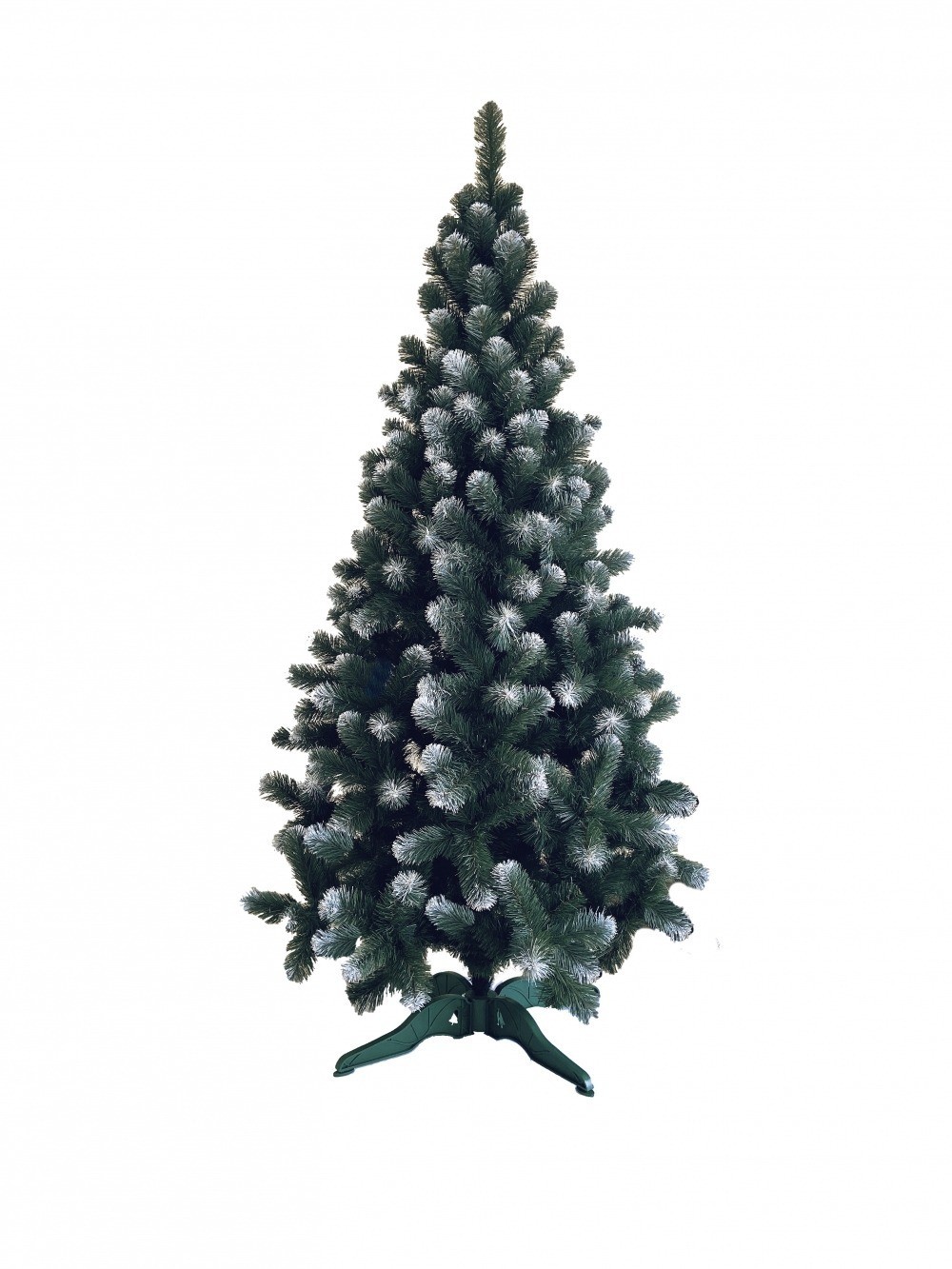 

Елка искусственная новогодняя 200 см из ПВХ пленки зеленая с белыми кончиками