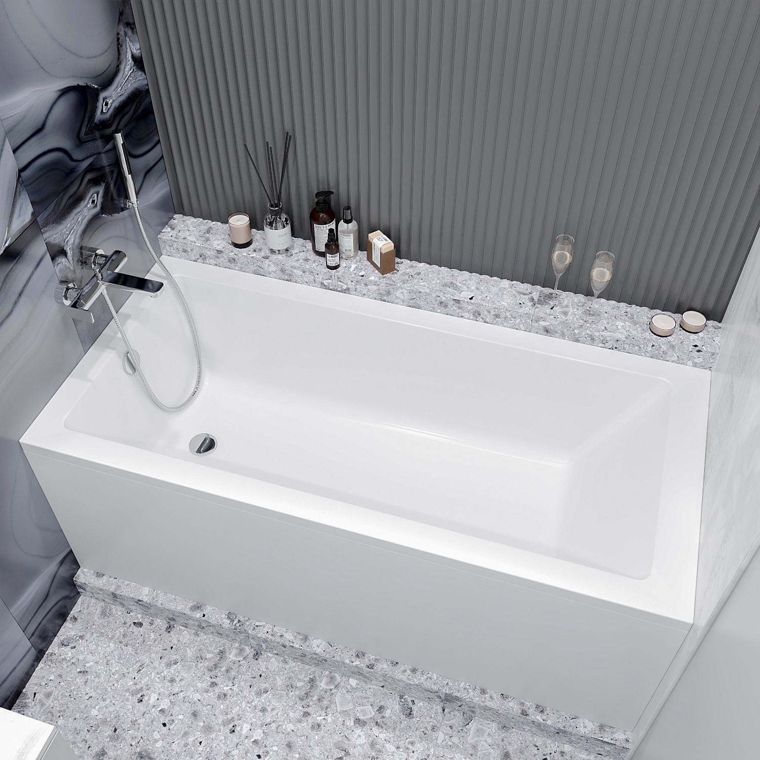 

Акриловая ванна Lavinia Boho Element 170x80 см с ножками и лицевым экраном