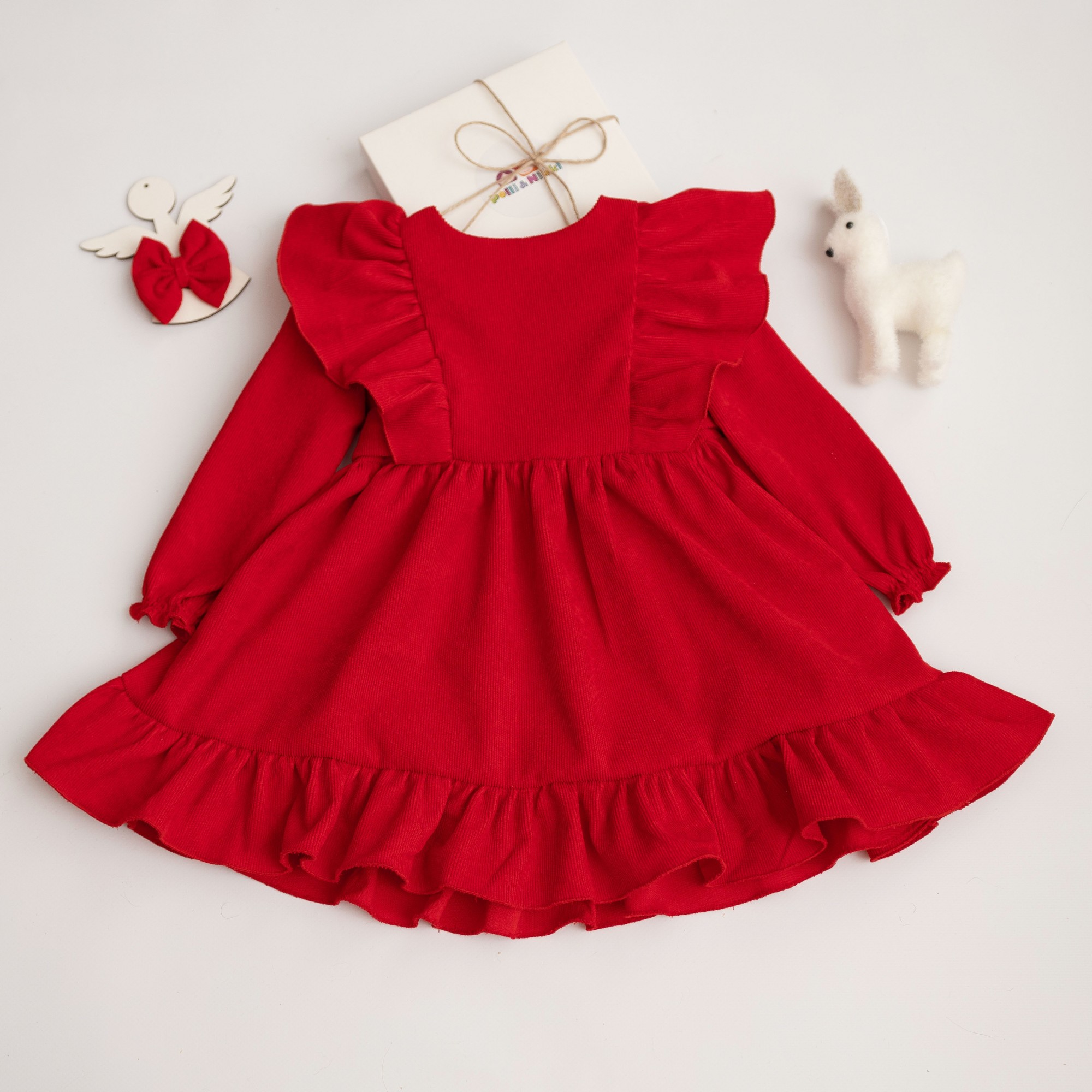 

Платье нарядное праздничное и новогоднее для девочки Pollі&Nikki красное 98 см