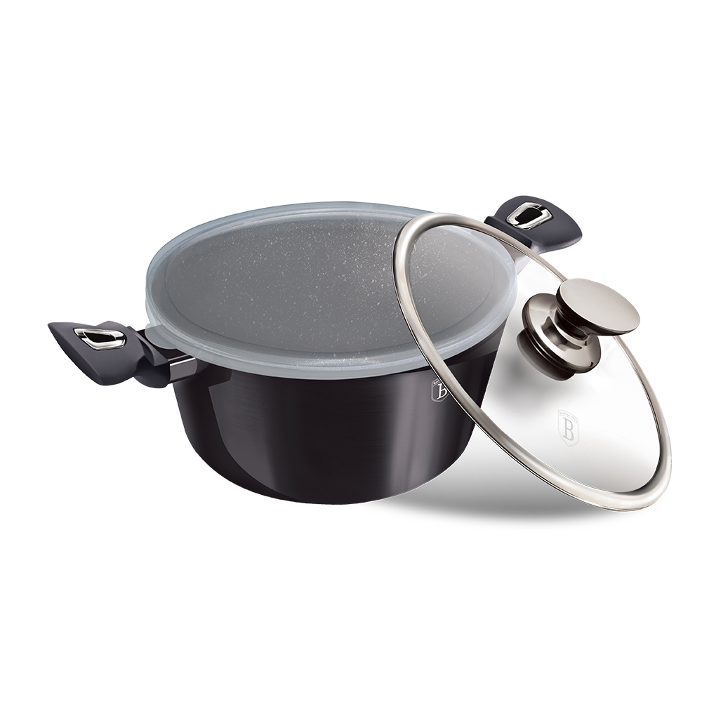 

Кастрюля с термостойкой стеклянной и пластиковой крышками 6,1 л Berlinger Haus Metallic Line Carbon Pro Edition BH-6894