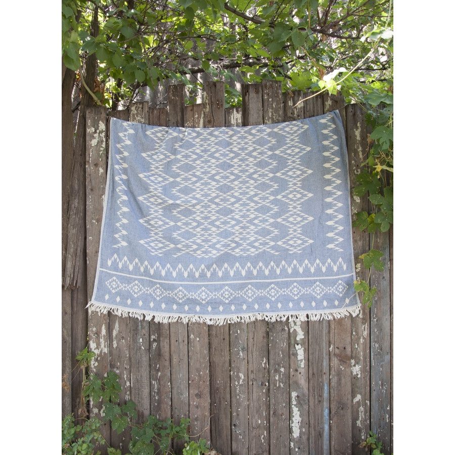 

Современное покрывало Kilim Throw Barine 130х170 см Синий