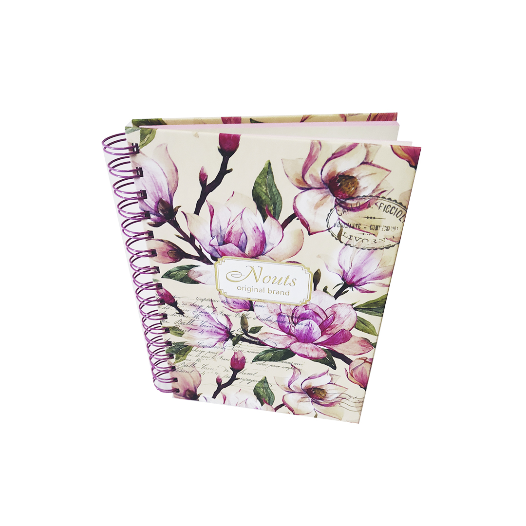 

Блокнот А5 Астра на пружине Цветы Винтаж 80 листов в линию твердая обложка (7999)