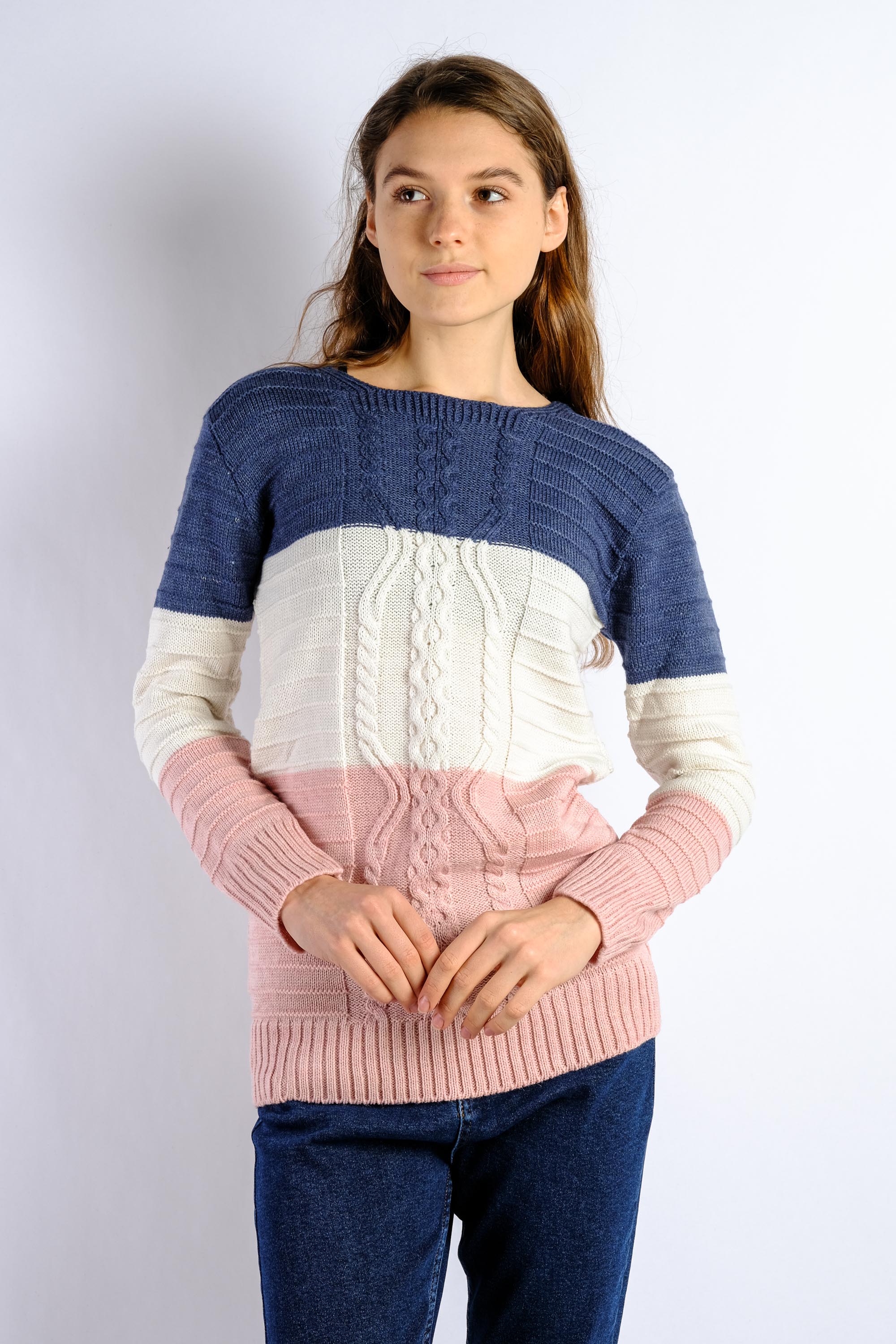 

Свитер женский Time of Style 85F515-2 One size Джинс/розовый