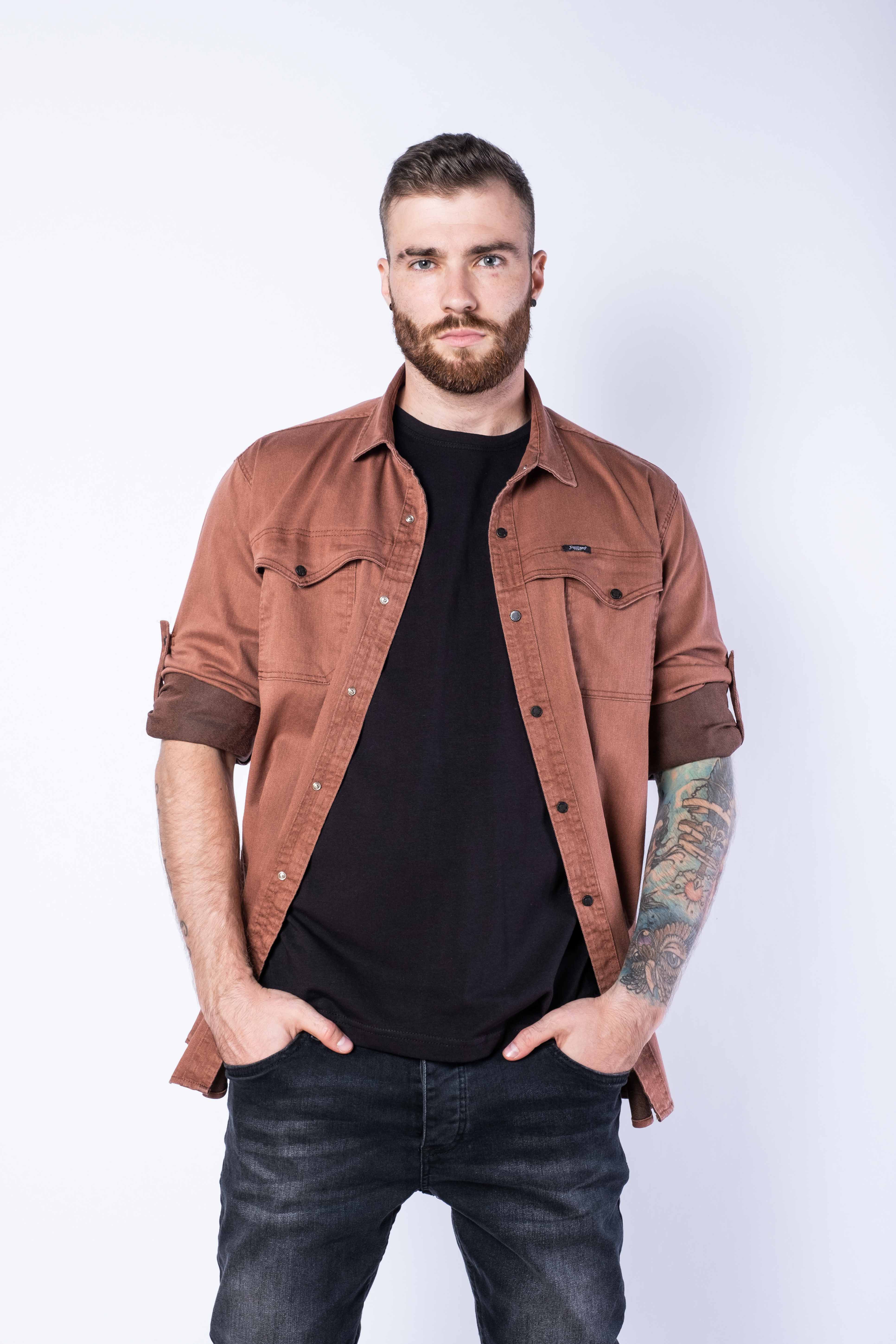 

Рубашка с принтом Time of Style 644f012 XXL Кирпичный