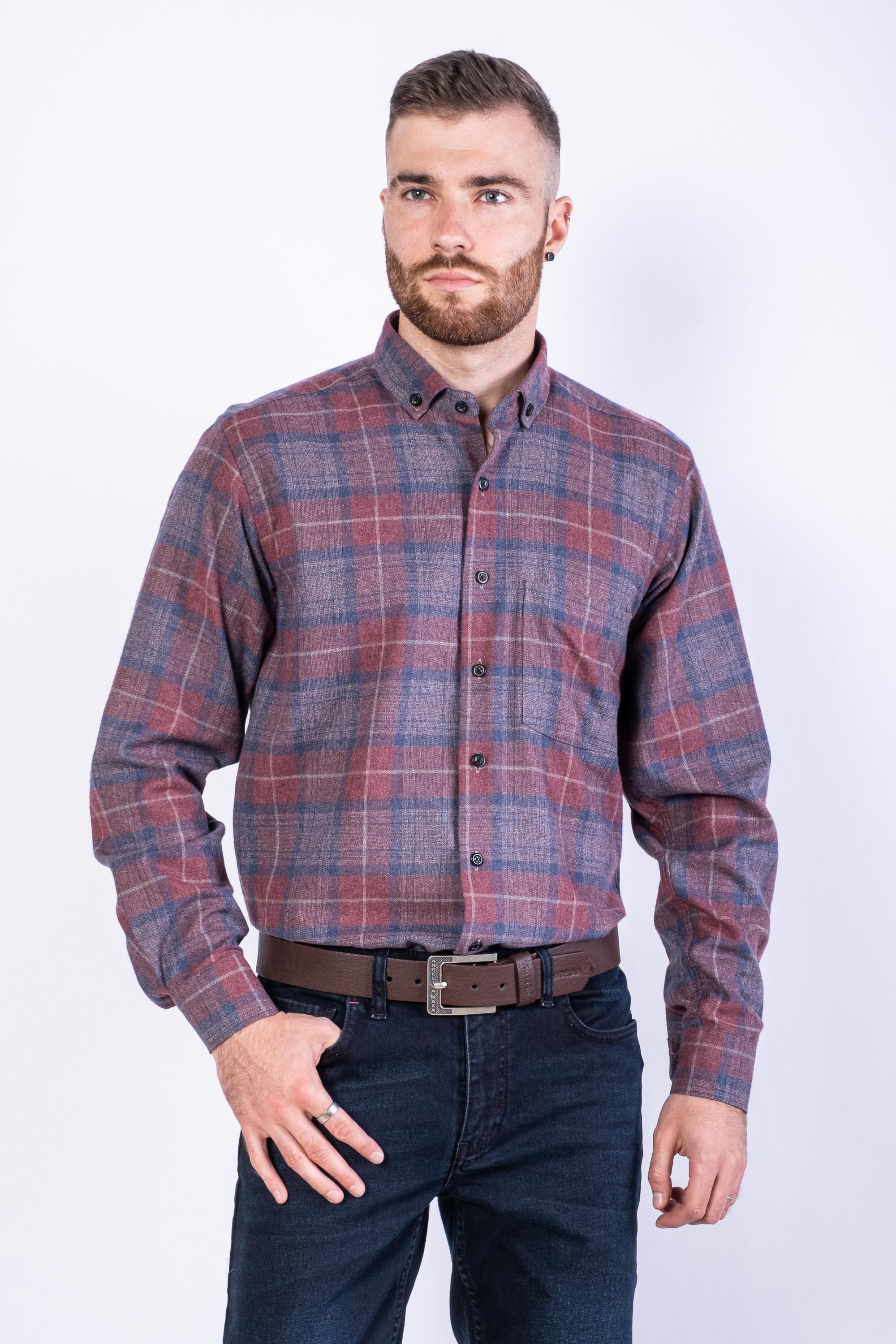

Рубашка Time of Style 644F025 XXL Бордово-синий