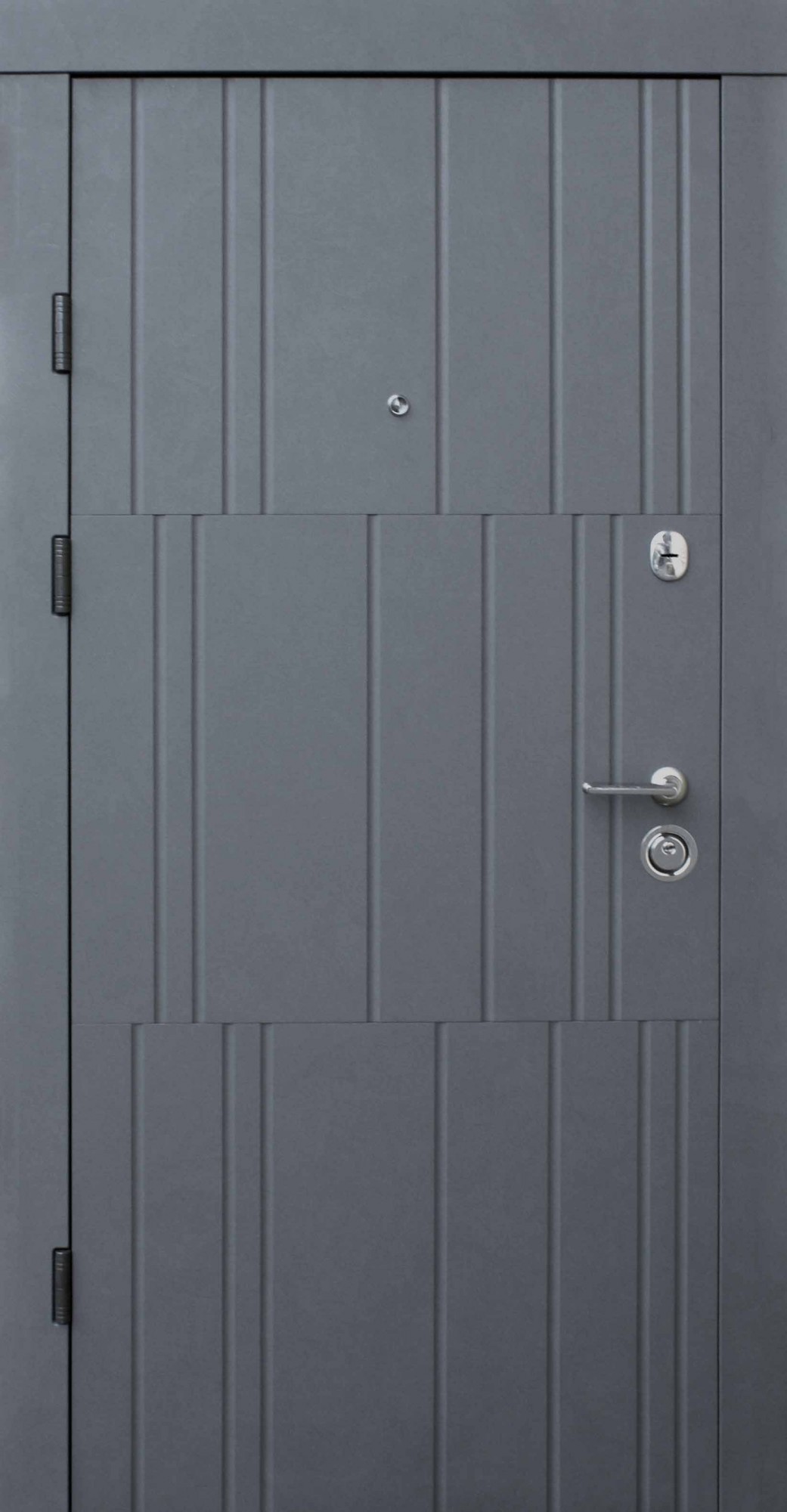 

Двери входные Qdoors Премиум Арт 850*2050 квартира Mix бетон графит/бетон крем левая