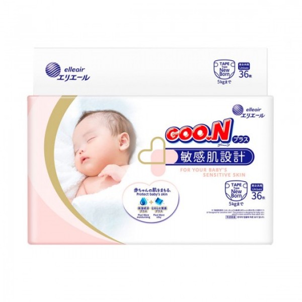 

Подгузники Goo.N Plus для новорожденных (SS, до 5 кг) 36 шт