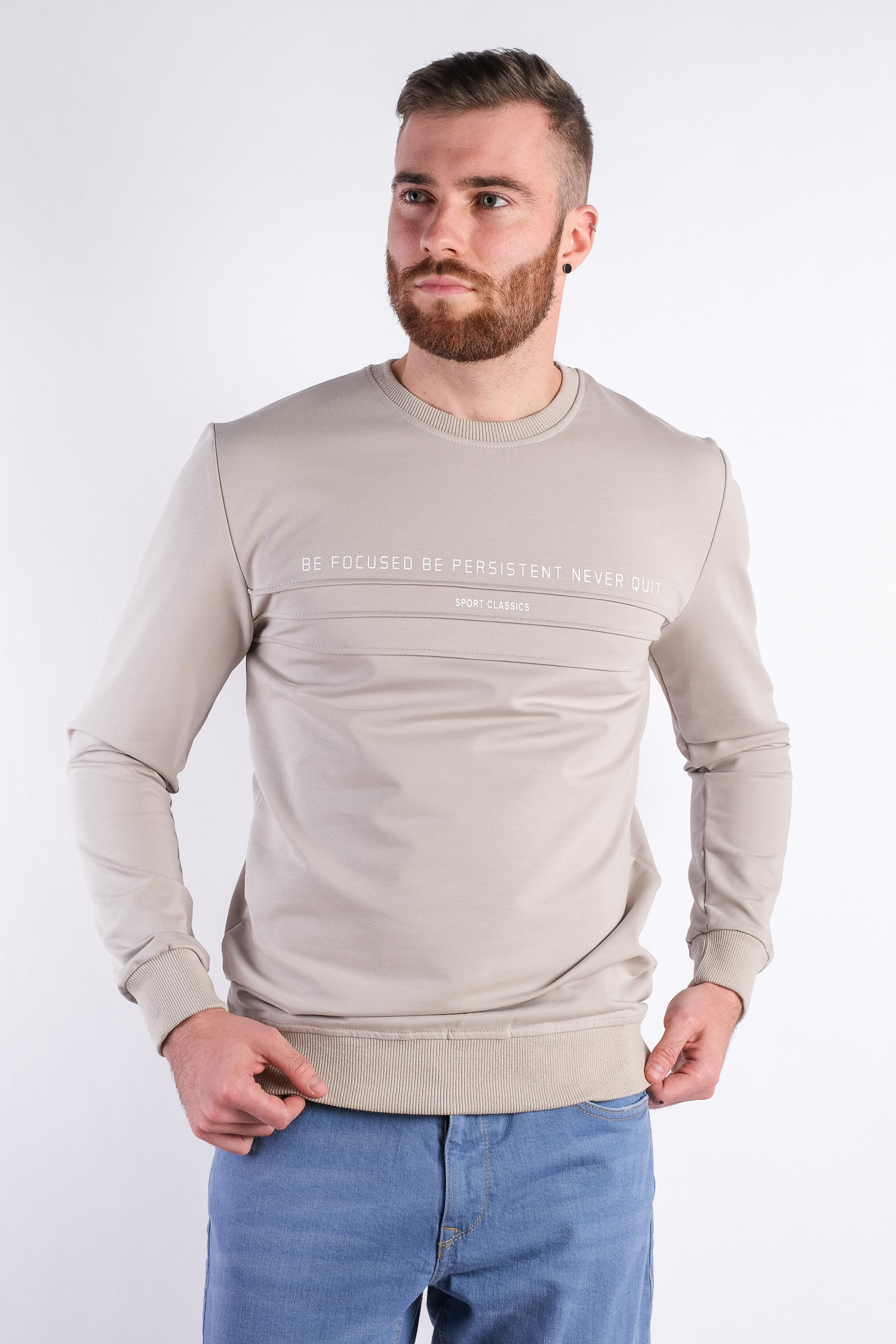 

Свитшот серо-бежевый мужской Time of Style 711F1002-2 XXL Серо-бежевый
