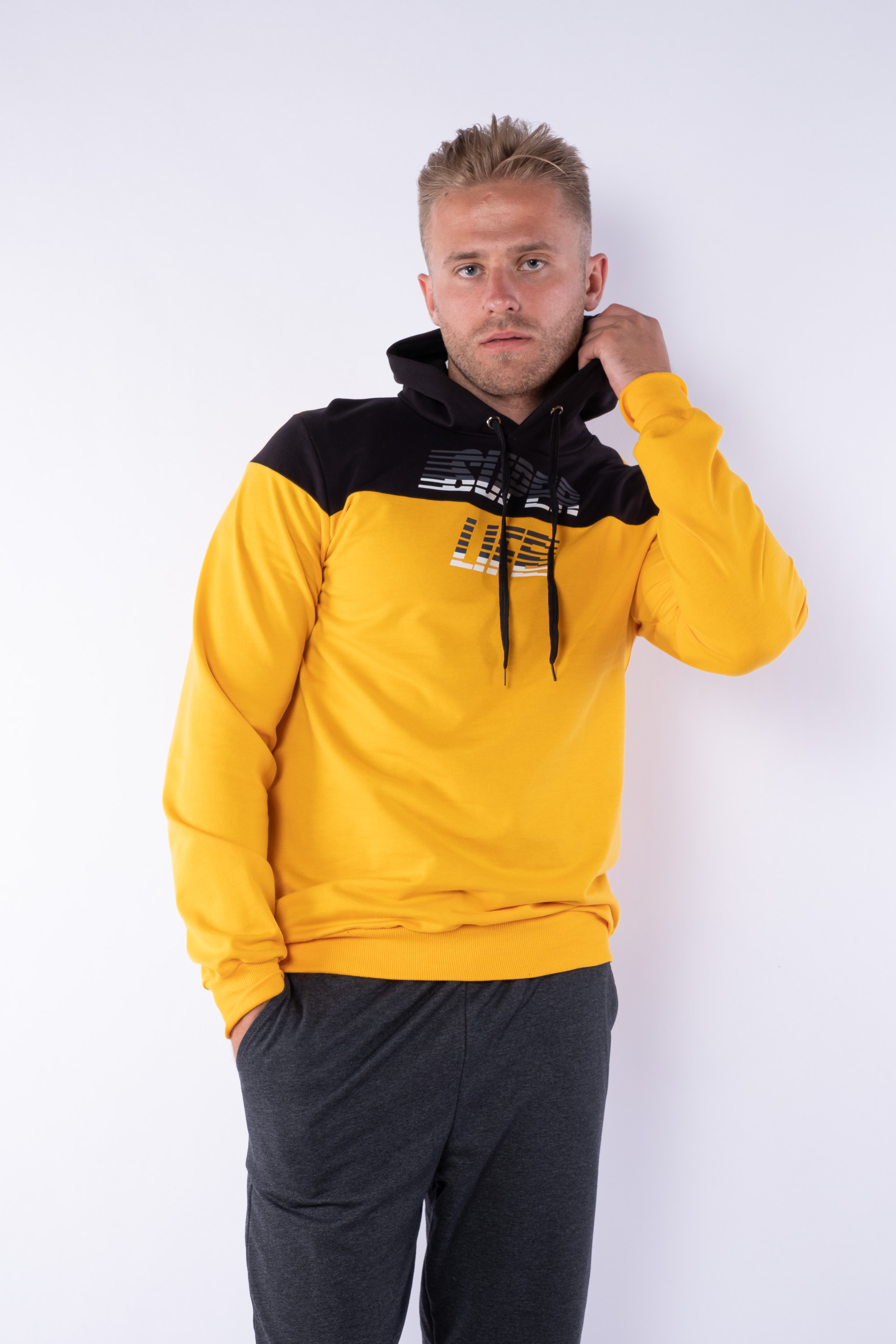 

Худи Time of Style 85F462  Желтый/черный, Худи Time of Style 85F462 L Желтый/черный