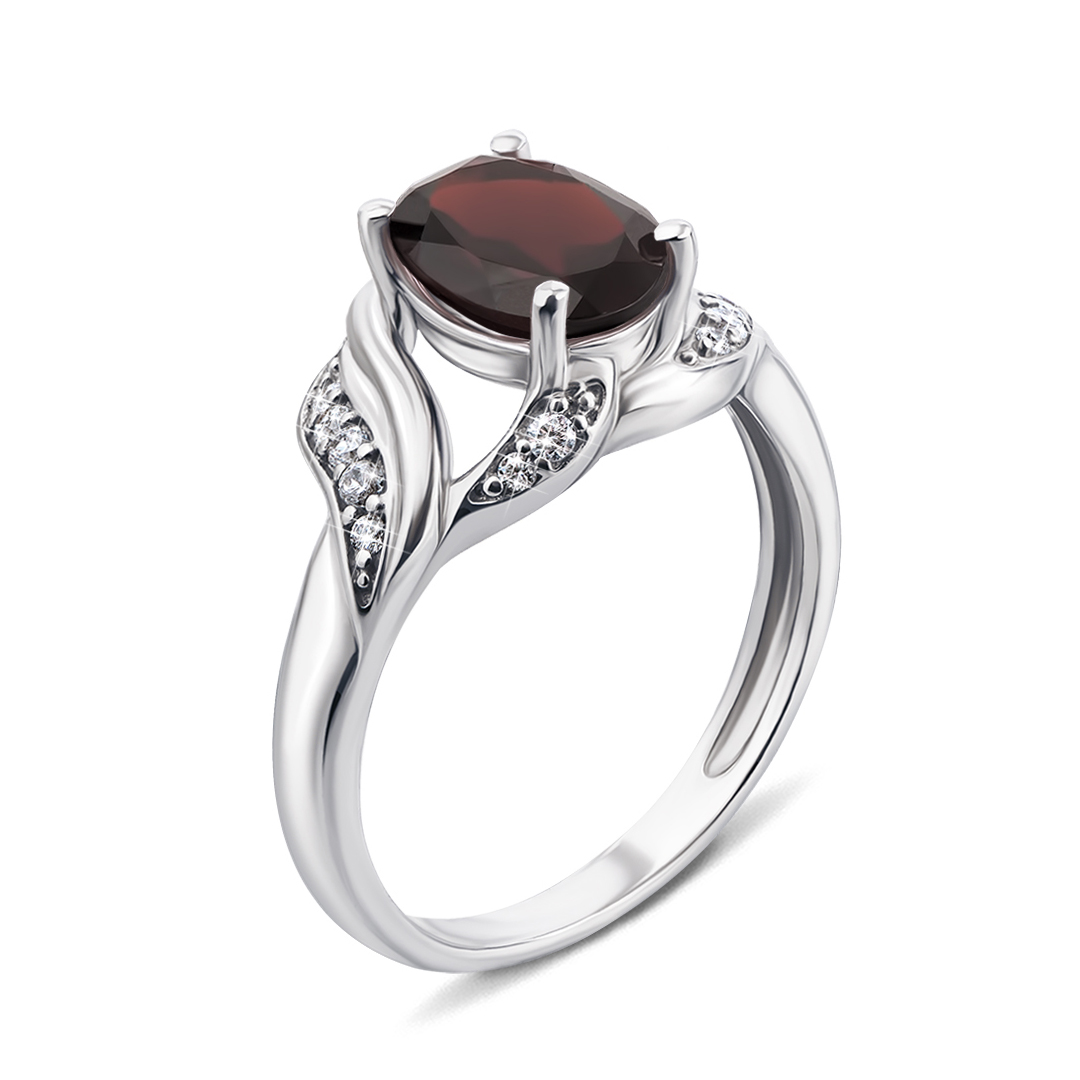 

Серебряное кольцо с гранатом и фианитами 000134446 16.5 размера