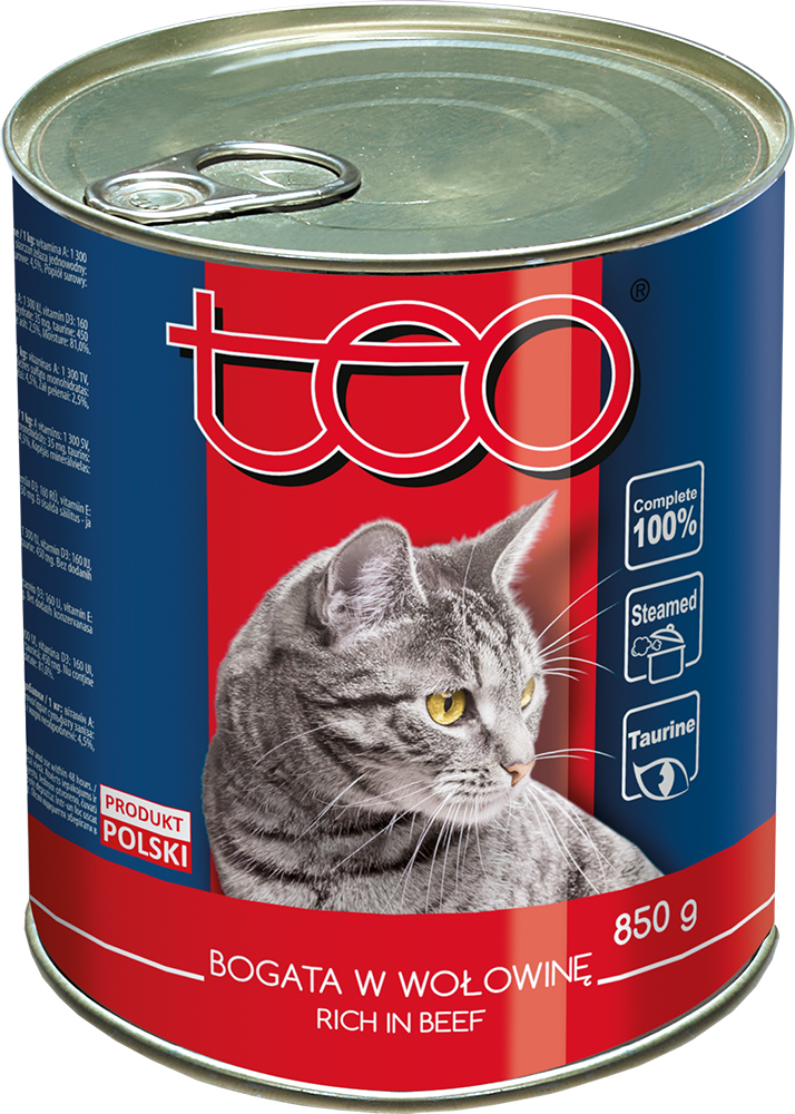 

Упаковка влажного корма для кошек TEO с говядиной 6 шт х 850 г