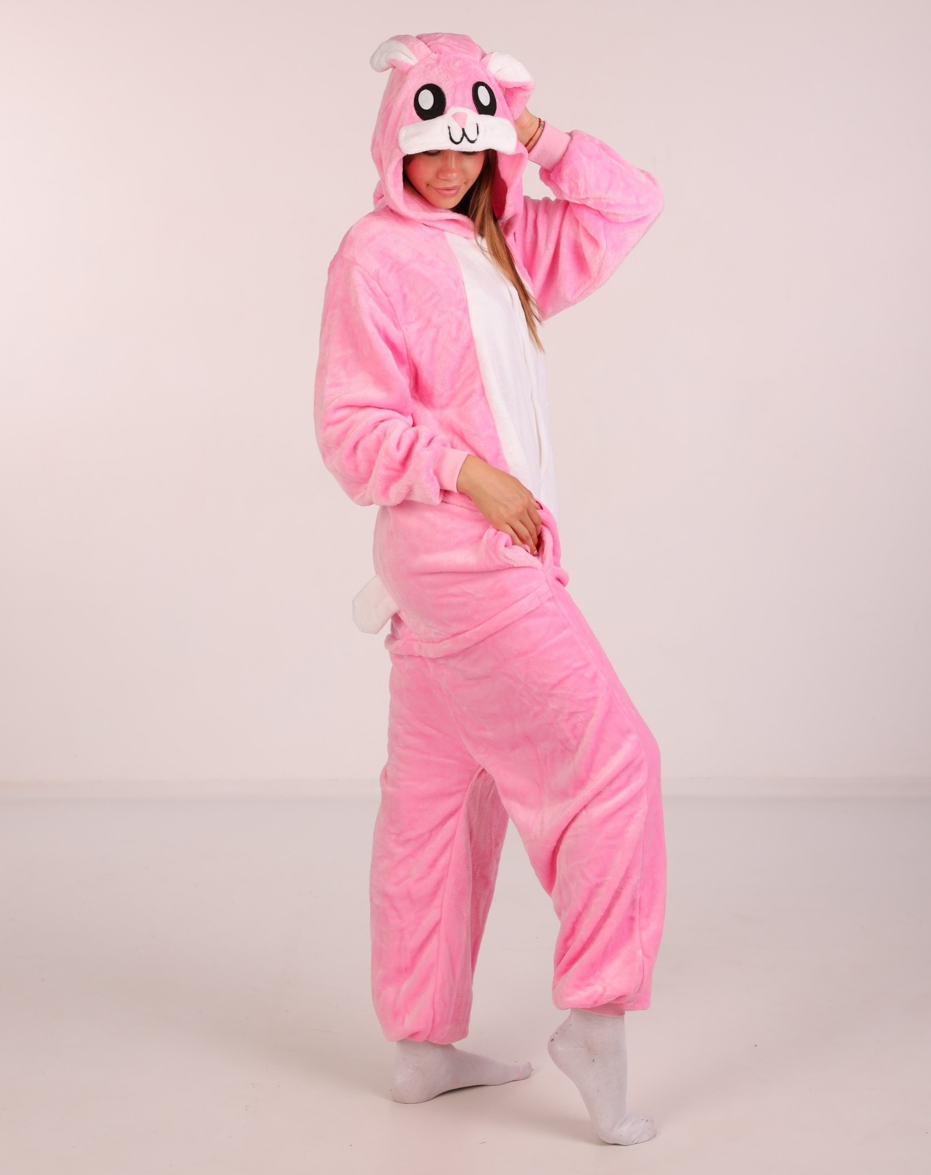 

Пижама Кигуруми Kigurumi Зайчик Кролик Для Детей И Подростков Розовый 155-165 см. (1053/1)