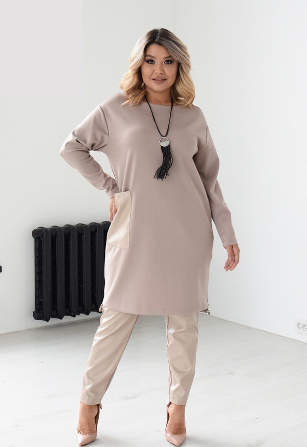 

Костюм (туника+брюки) ST-Style 70979 - Бежевий, Костюм (туника+брюки) ST-Style 70979 58-60 Бежевий