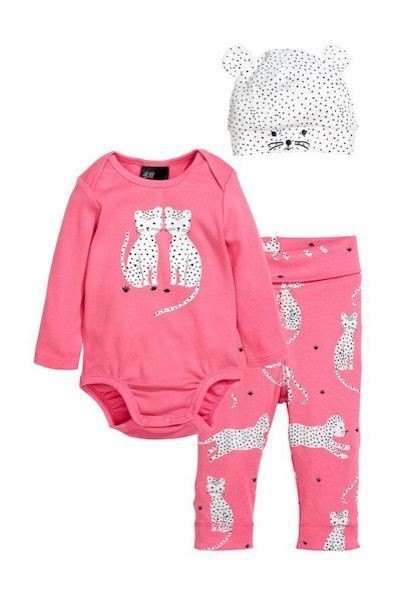 

Комплект (легінси + боді) H&M 62см яскраво-малиновий