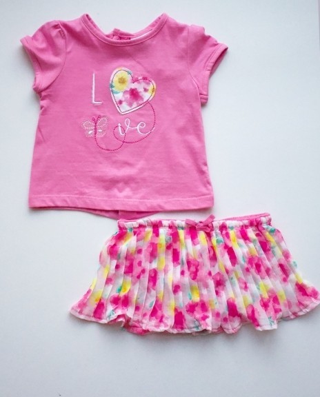 

Комплект (футболка + спідничка) Fagottino 62 см рожевий