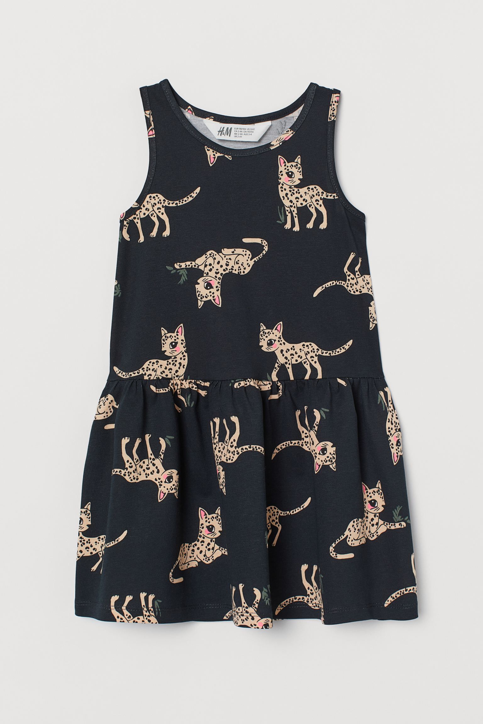 

Сарафан для девочки H&M "Леопарды" чёрный 104