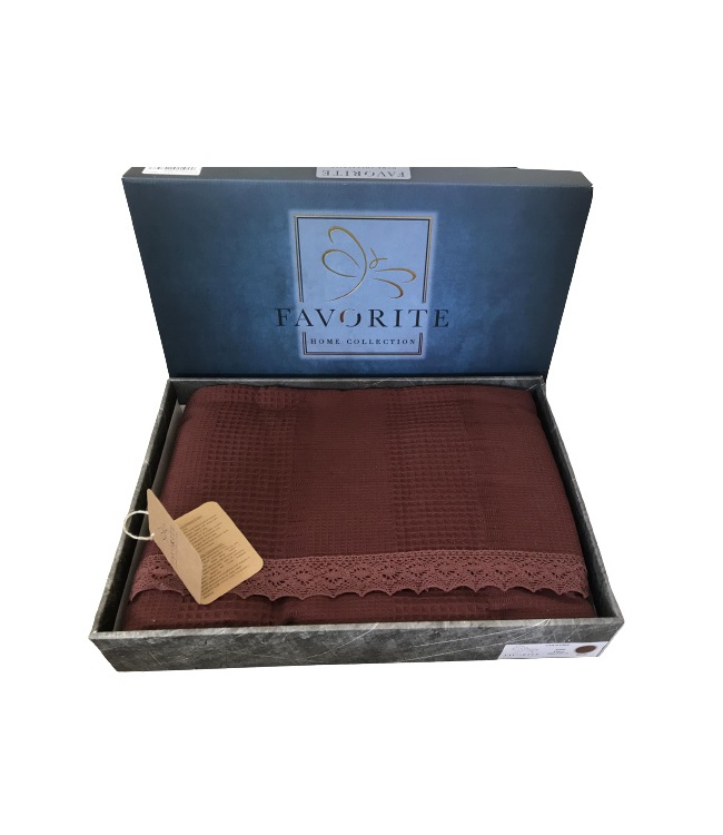

Вафельная простынь Пике Favorite Gold 160*220 см бордо