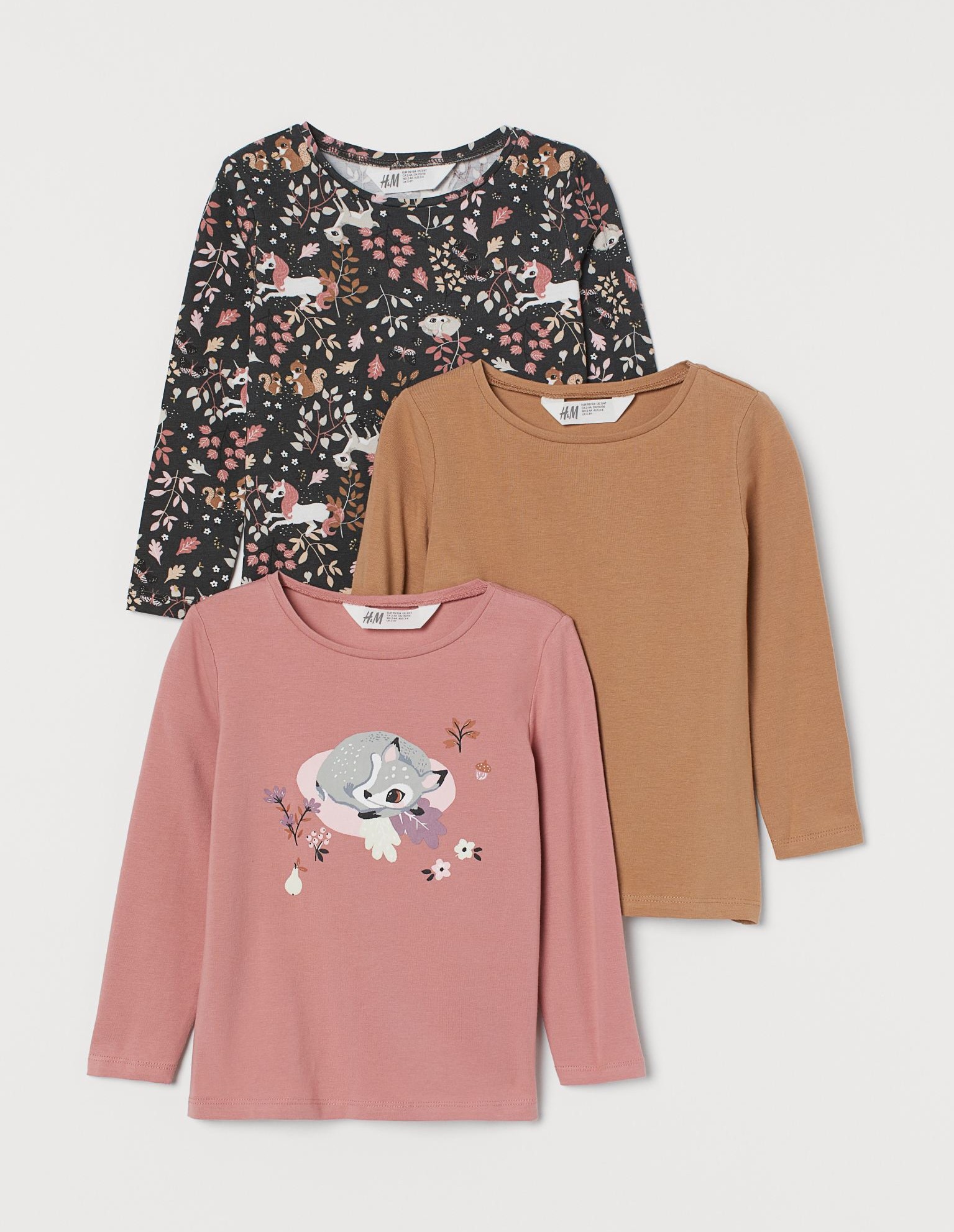 

Комплект лонгсливов H&M "Зверята" разноцветные 98