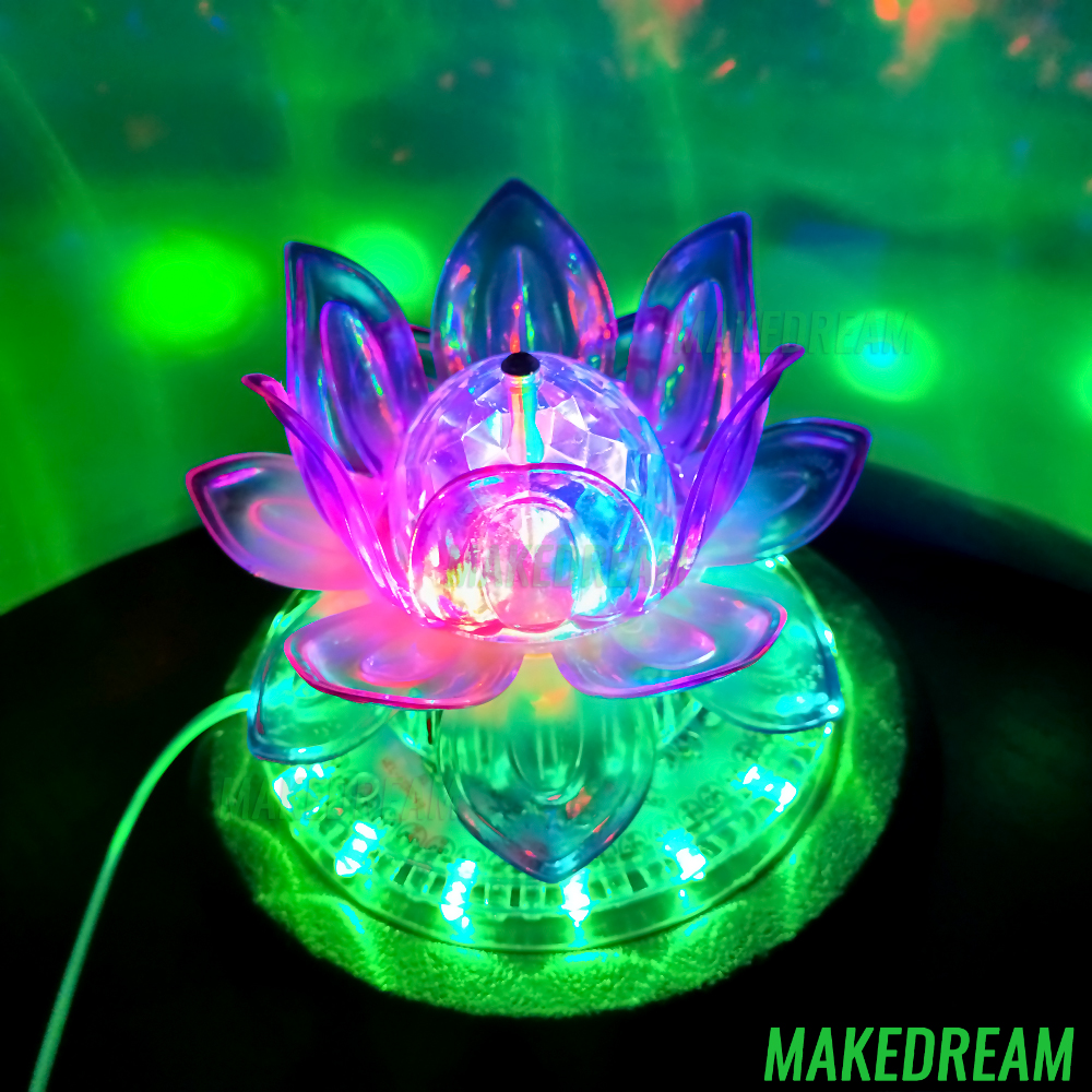 

Диско шар проектор светодиодный LED Lotus Lantern вращающийся на RGB подставке (C11-4)