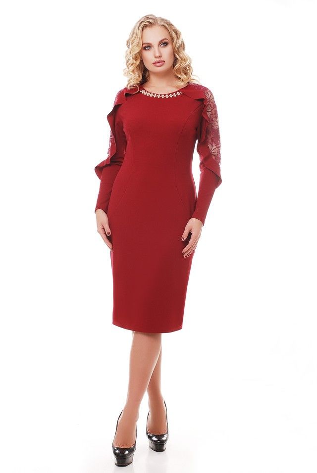 

Нарядное платье Maximoda ЕVL1167/бордо  бордовый, Нарядное платье Maximoda ЕVL1167/бордо 52 бордовый