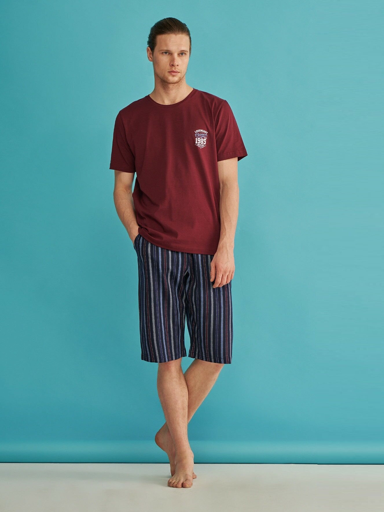 

Пижама Ibiza y21-5661  Бордовый, Пижама Ibiza y21-5661 2XL Бордовый