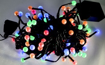 

Гирлянда электрическая 100L LEDлампа ЖЕМЧУГ 2-ух цветная RB/RG (черный провод)