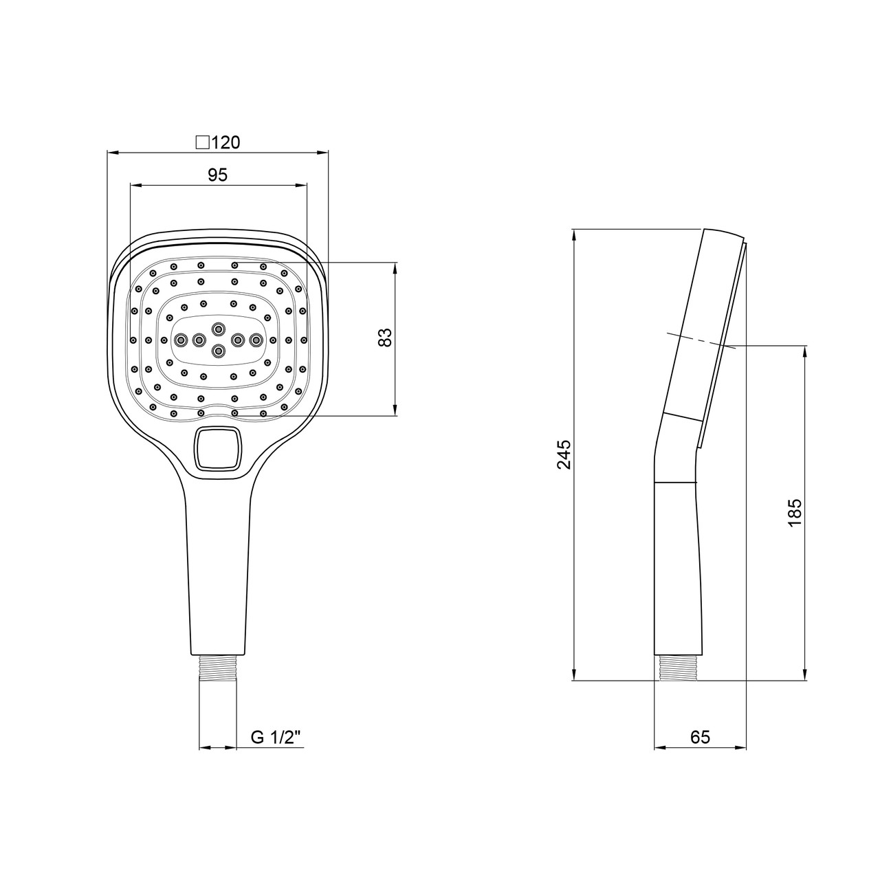 

Лейка для ручного душа Qtap Rucni A120N3KCW