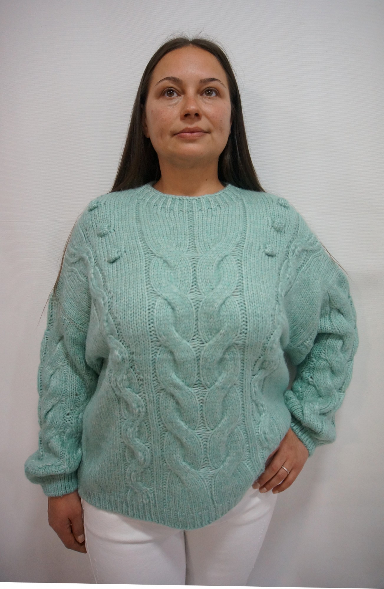 

Свитер KNITWEAR by F&F BM926499  ментоловый 201201, Свитер KNITWEAR by F&F BM926499 44 ментоловый 201201