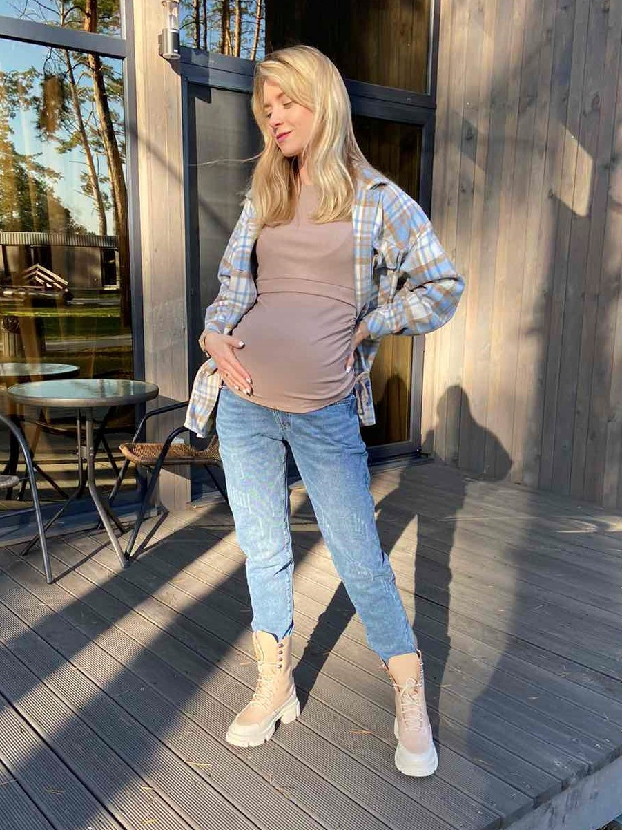 

Джинсы для беременных WOW MOM Classic Светло-Синие XXL