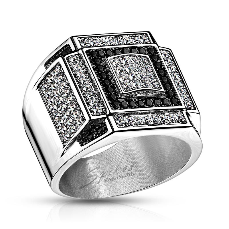 

Печатка из стали Spikes Black and Clear Z-R-H5751 8044 20