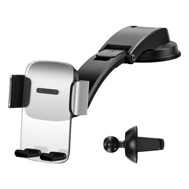 

Автодержатель Baseus Easy Control 2в1 silver