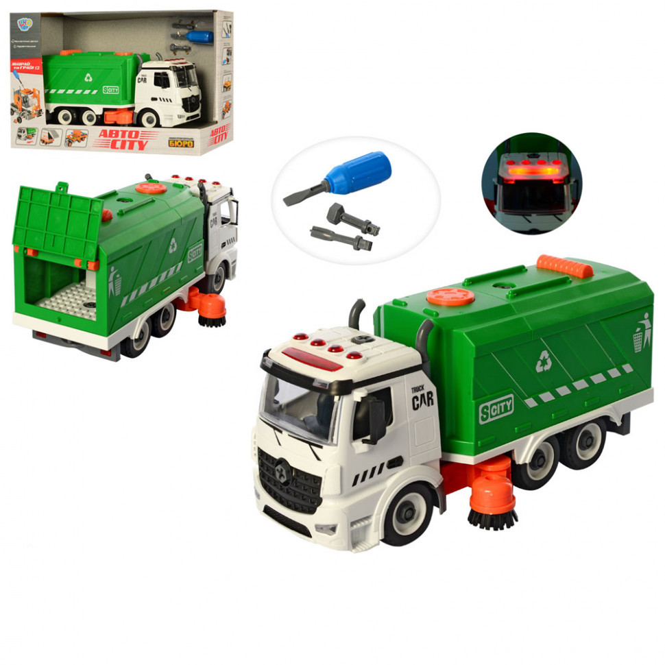 

Детский мусоровоз-конструктор с с мигалкой Limo Toy отвертка в наборе (KB 074)