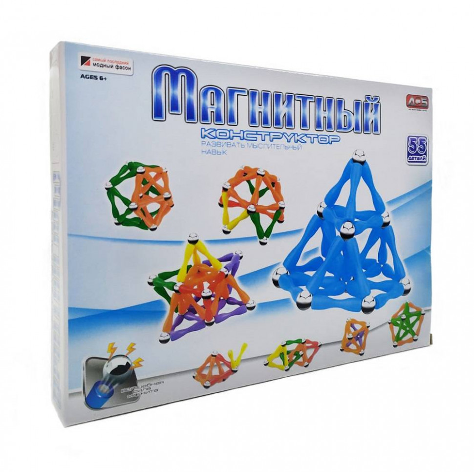 

Конструктор магнитный Metr+ AQ-605 55 деталей