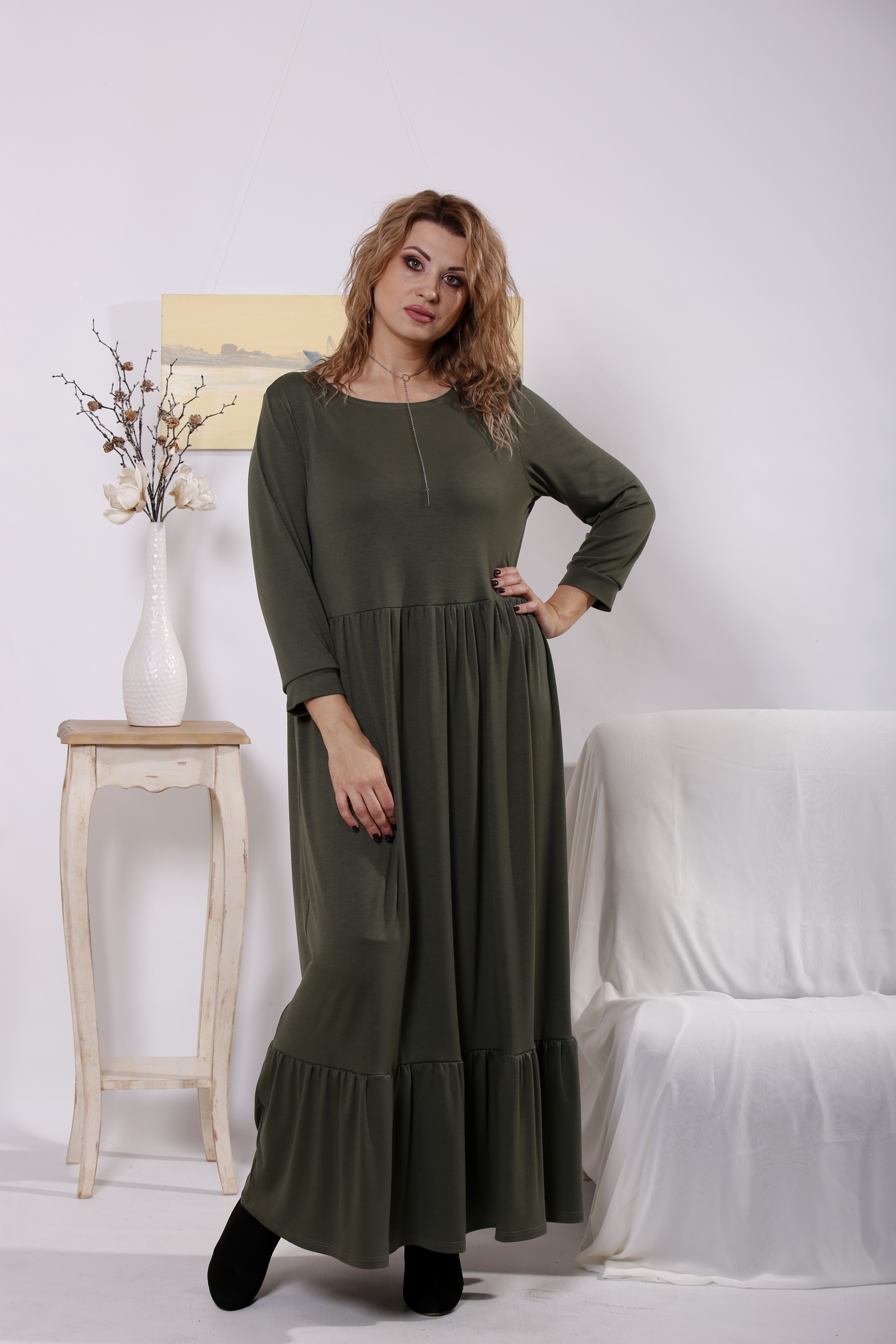 

Платье Maximoda ЕGS01657-1  хаки, Платье Maximoda ЕGS01657-1 70 хаки
