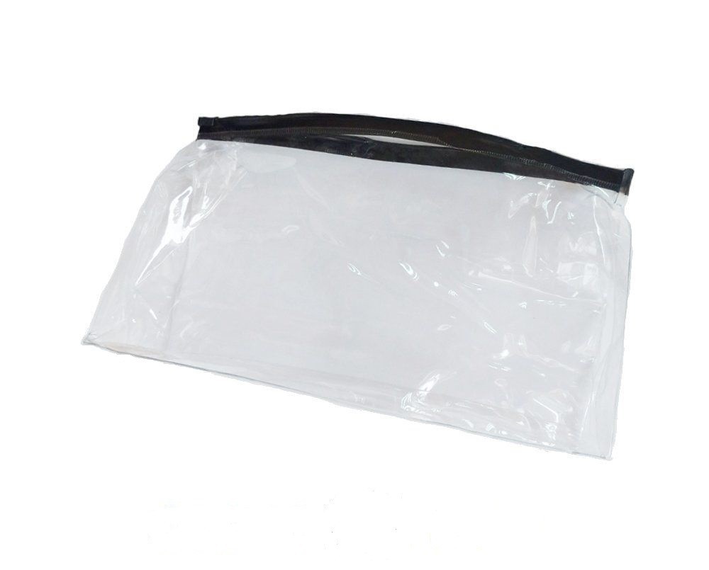 

Косметичка прозрачная, черная застежка, размер 22.5х14х7. PVC bag with black zip, 0.18мм Cosmo Shop