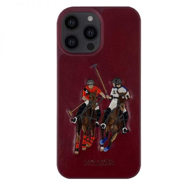 

Красный кожаный чехол Santa Barbara Polo Jockey для iPhone 13