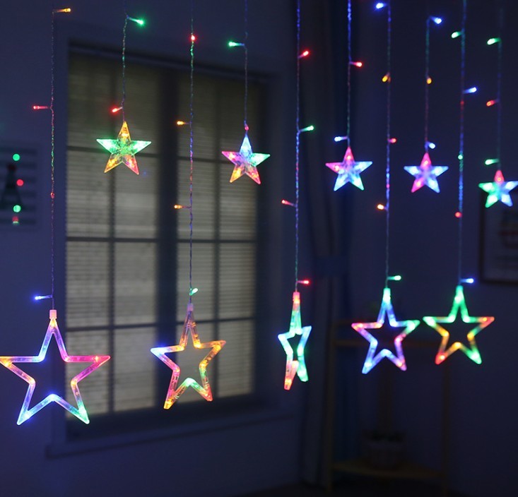 

Светодиодная гирлянда звездопад 138LED со звездами длина 3м мультицвет