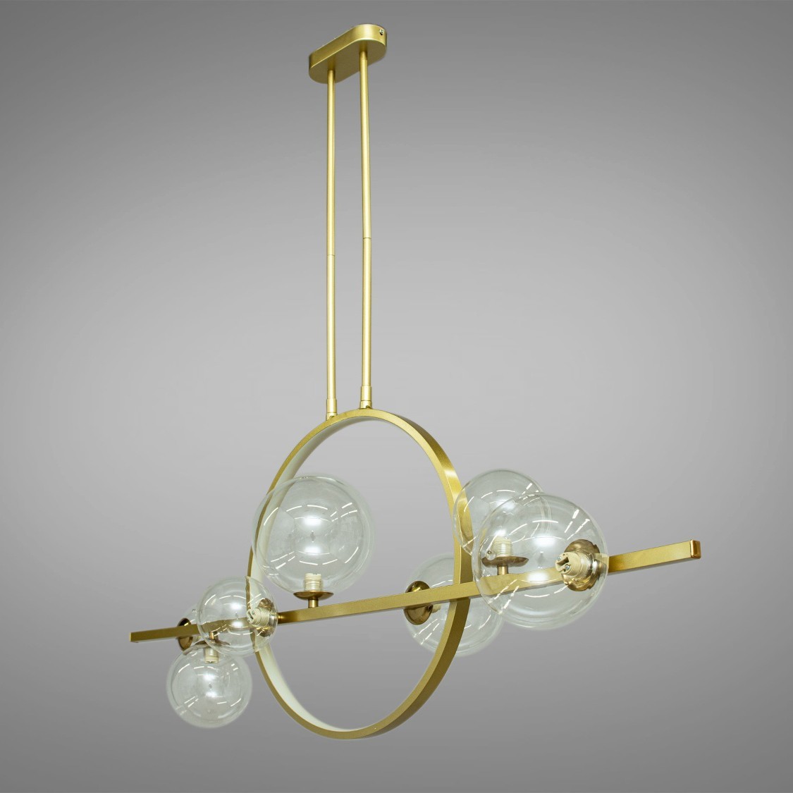 

Люстра DIASHA Лофт на 7 лампочок з LED підсвідкою золотиста 1003-7G