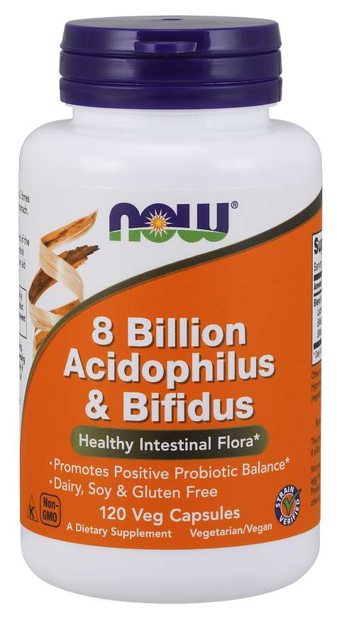 

Специальный продукт NOW 8 Billion Acidophilus & Bifidus Veg Capsules 120 капсул (4384302581)