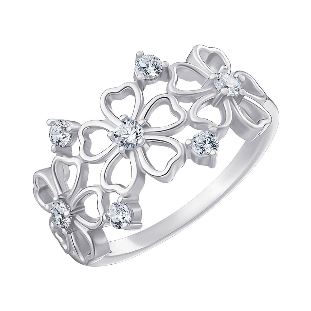 

Серебряное кольцо с фианитами 000150550 18.5 размера