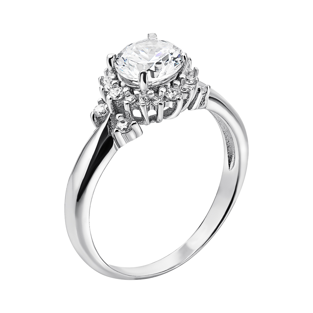 

Серебряное кольцо с фианитами 000133258 15.5 размера