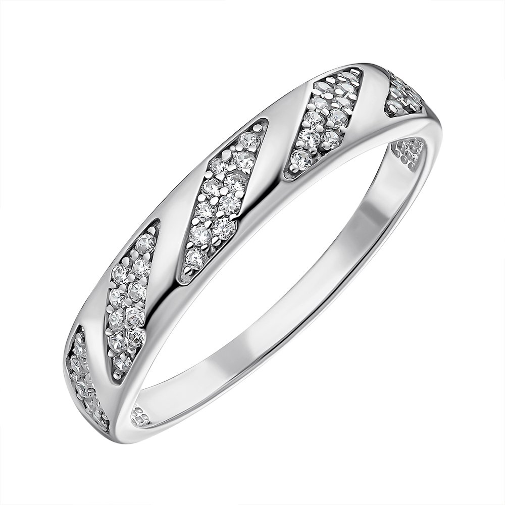 

Серебряное кольцо с фианитами 000148679 17.5 размера