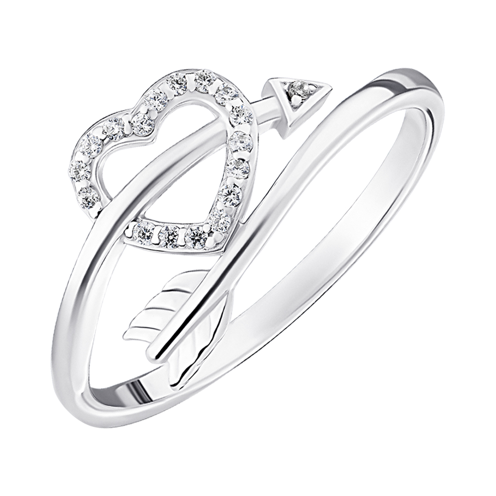 

Серебряное кольцо с фианитами 000148231 16.5 размера