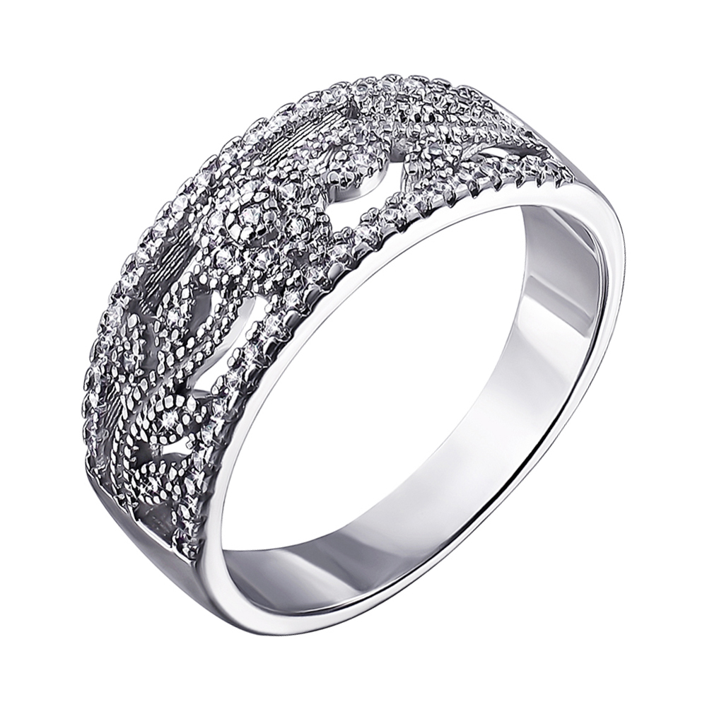 

Серебряное кольцо с фианитами 000052248 18 размера